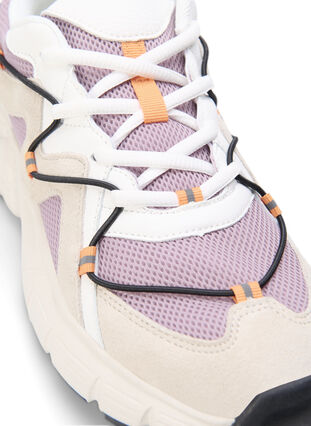 Wide fit sneakers with contrast colored drawstring detail	, Elderberry, Packshot image number 3