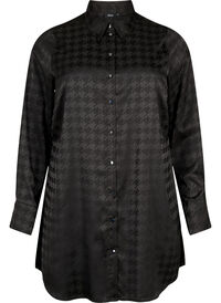 Long shirt with houndstooth pattern