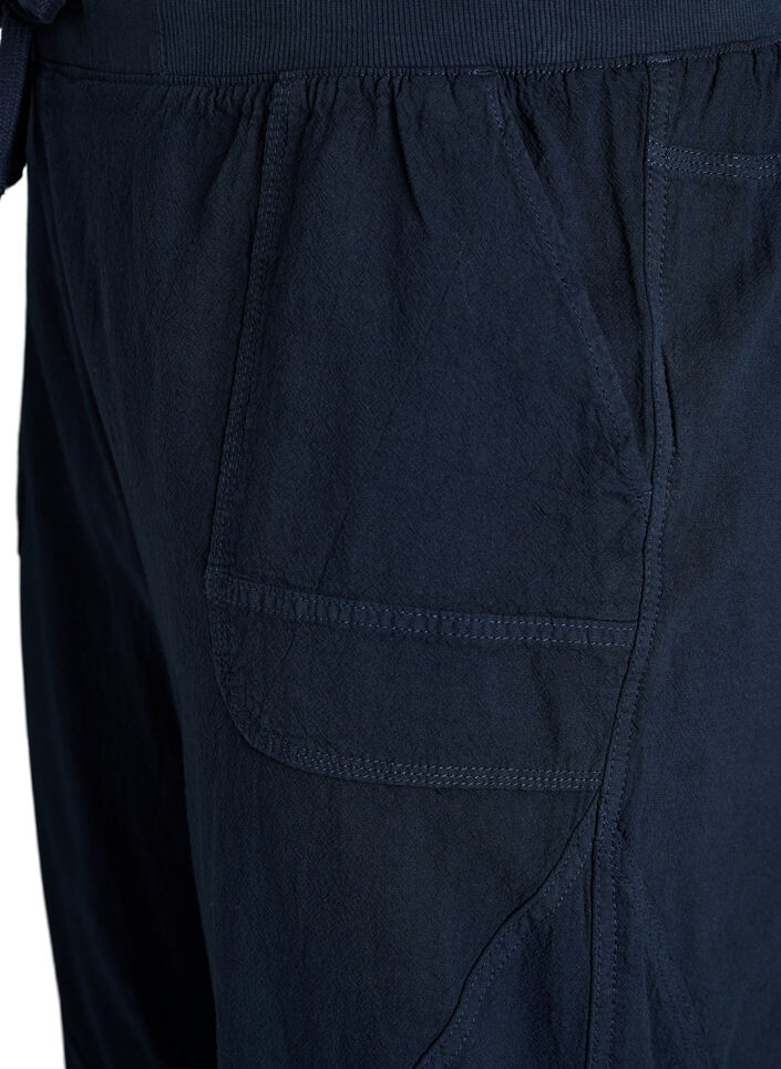 Cotton Capri trousers, Blue, Packshot image number 2