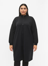 Sweatdress in modal mix with high neck, Black, Model