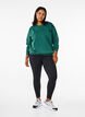 Sweatshirt with terry text, Green, Model image number 1