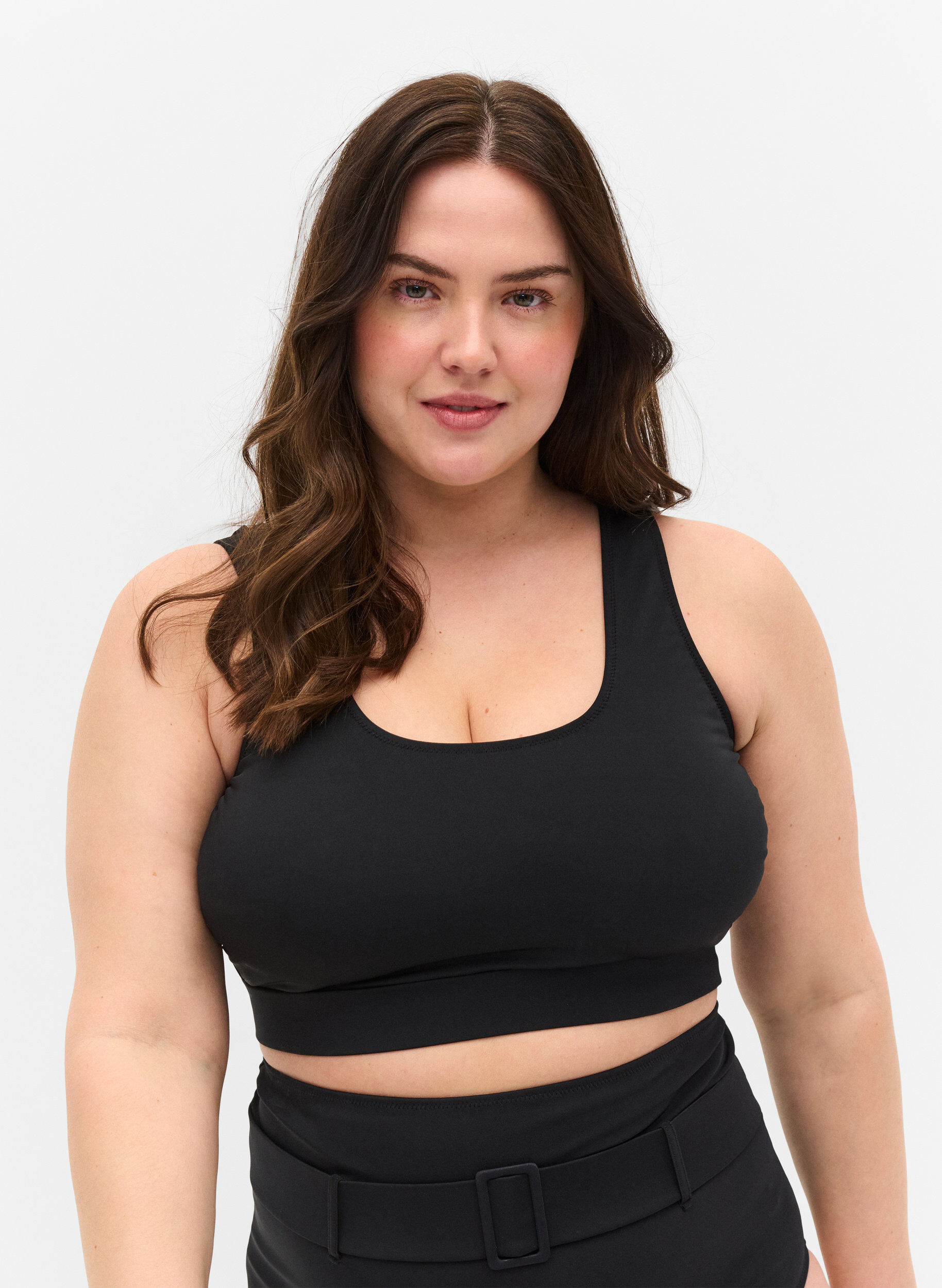 Zizzifashion Bikini top with a round neckline, Black, Model image number 0