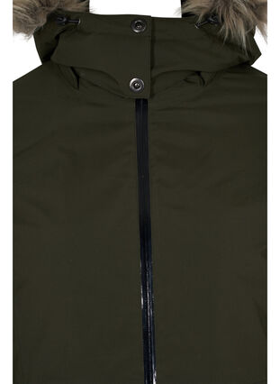 Waterproof winter jacket with detachable hood, Forest Night, Packshot image number 2