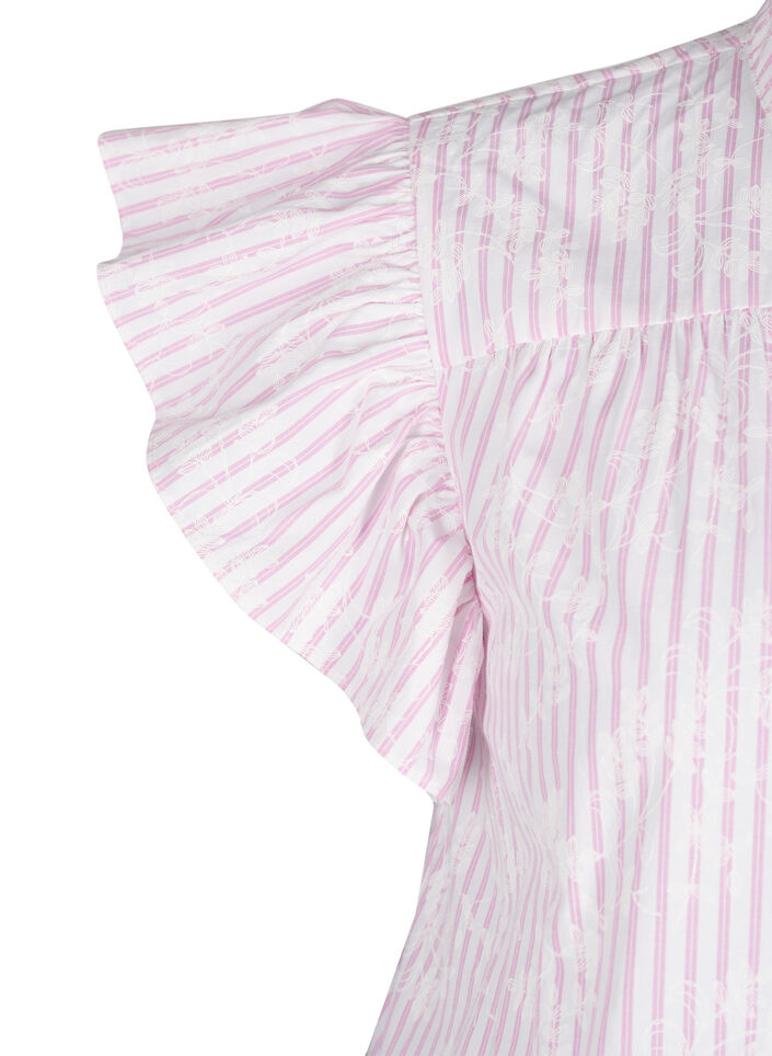 Sleeveless blouse with stripes and floral print, Pink, Packshot image number 3