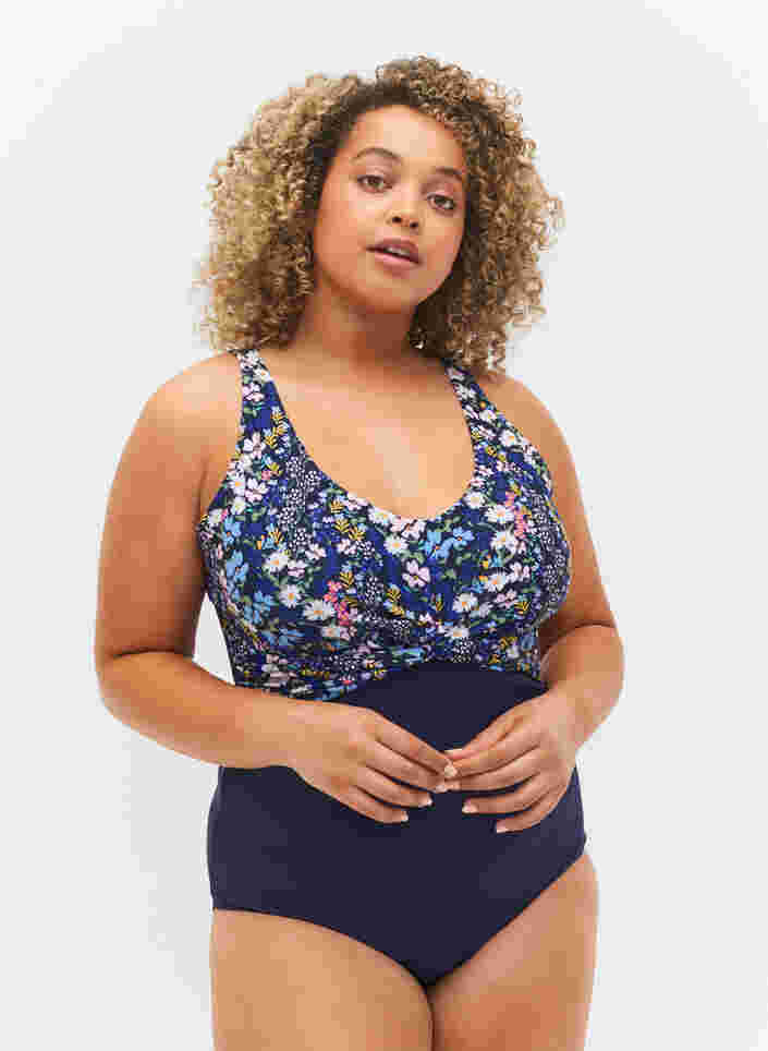 Swimsuit with underwire and floral print, N.Sky Diitsy Flower, Model image number 0