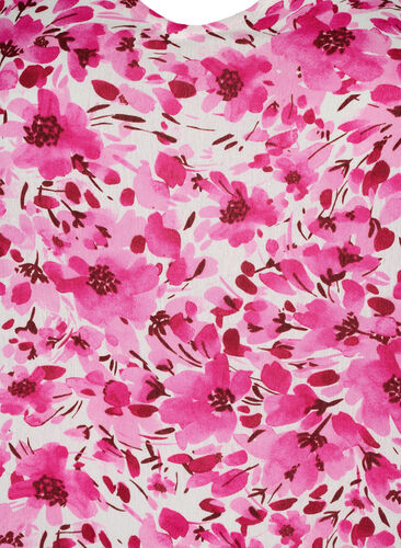 Floral viscose dress with a-shape, Pink Flower Rain, Packshot image number 2