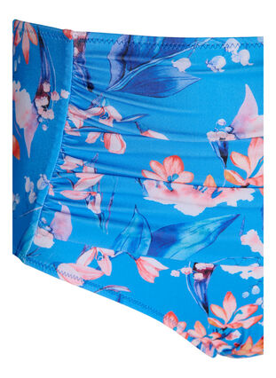 Extra high-waisted bikini bottom with print, Bright Blue Print, Packshot image number 2