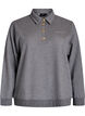 Sweat polo shirt with decorative buttons, Grey, Packshot image number 0