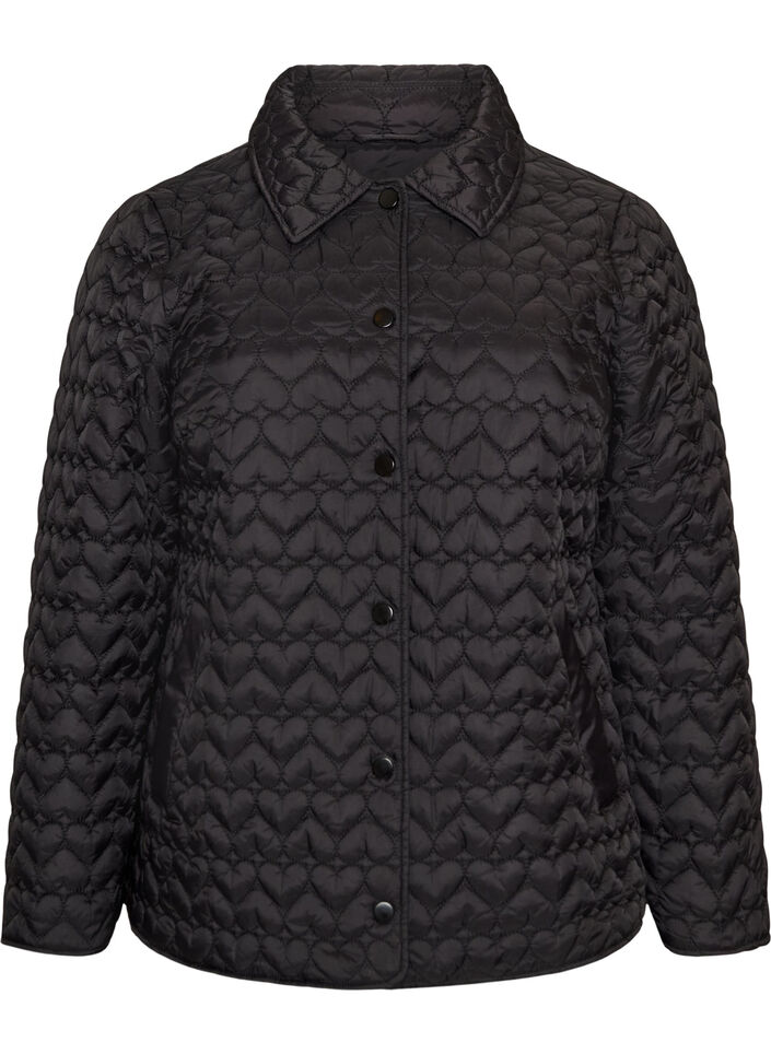 Lightly padded jacket with decorative quilting, Black, Packshot image number 0