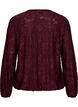 Sheer blouse with floral texture and long sleeves, Red, Packshot image number 1