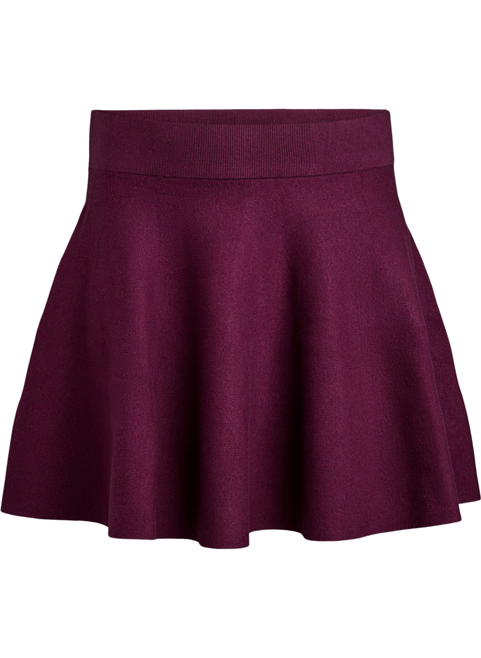 Short knitted A-line skirt