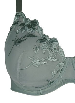 Padded underwire bra with embroidery, Iceberg Green, Packshot image number 2