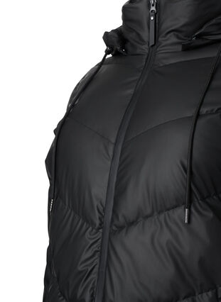 Water-repellent winter jacket with detachable hood, Black, Packshot image number 2