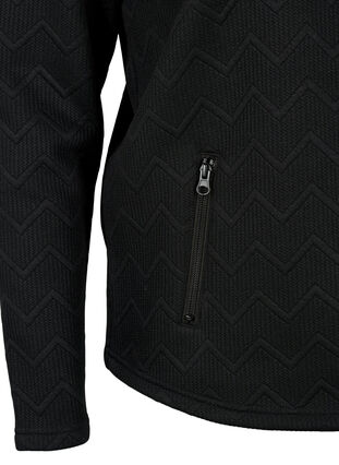 Sporty fleece jacket with pockets, Black, Packshot image number 3