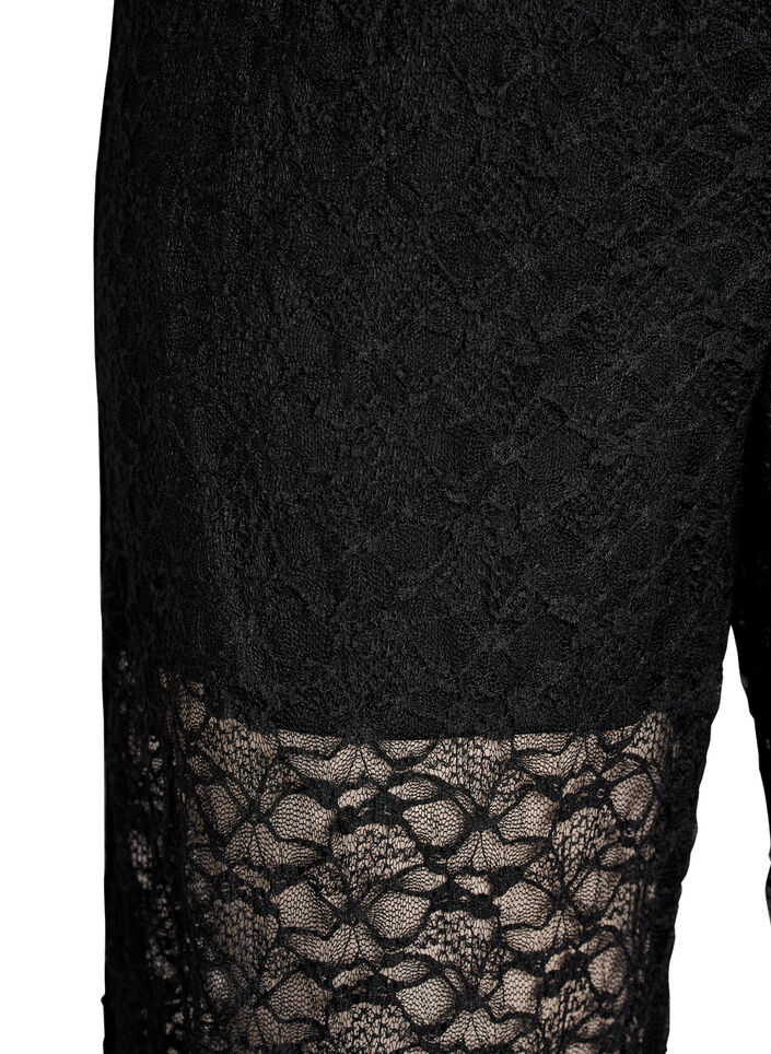 Sheer wide-leg lace trousers, Black, Packshot image number 2