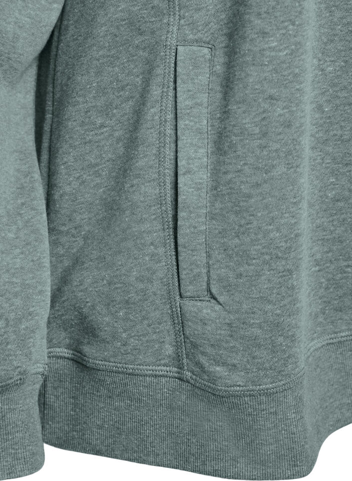 Sweatshirt with high collar and pockets, Green, Packshot image number 3