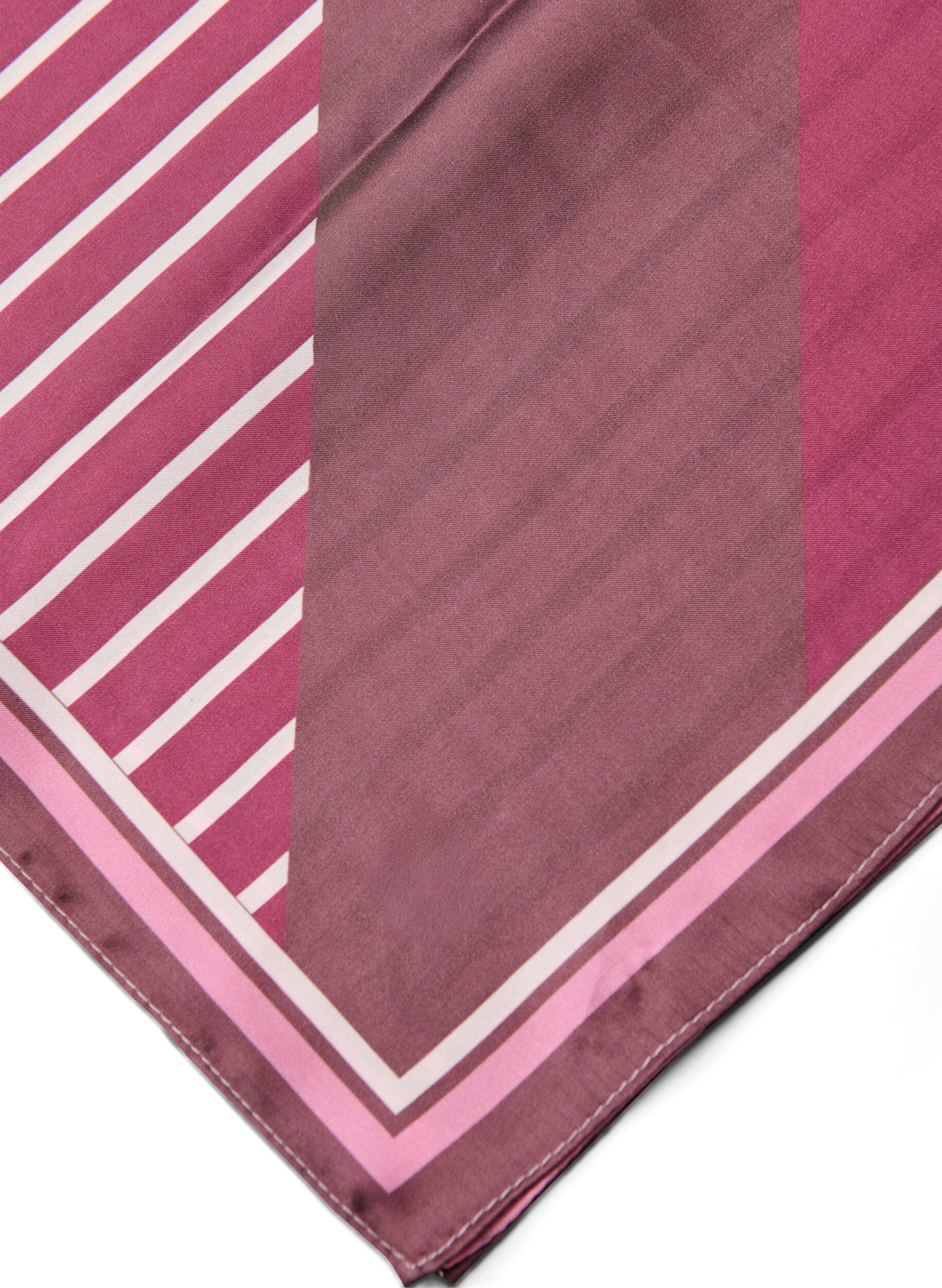 Zizzifashion Square scarf in a satin-look with a patterned design, Red, Packshot image number 2