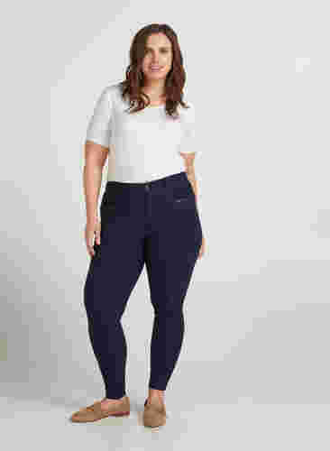 Close-fitting trousers with zip details, Night Sky, Model image number 2