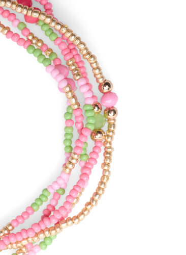 5-pack pearl bracelets, Petrol/Pink Mix, Packshot image number 1