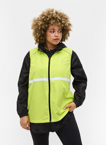 Yellow running vest with reflectors, Neon Yellow, Model image number 0