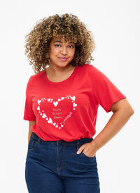 FLASH - T-shirt with motif, High Risk Red Heart, Model