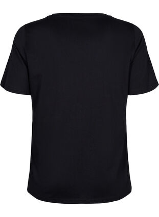 T-shirt in organic cotton with studs, Black Owl, Packshot image number 1