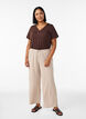 Wide-leg trousers in a light textured fabric, Beige, Model image number 0