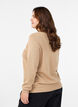 Knit blouse in cotton with textured pattern, Beige, Model image number 2