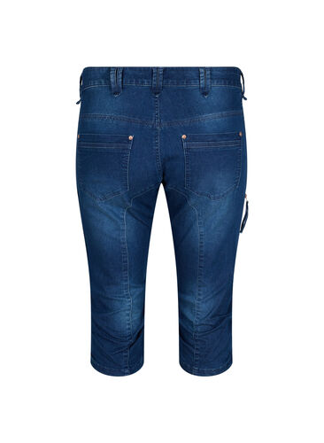 Slim fit capri jeans with pockets - Blue - 42-60 - Zizzifashion