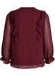 Sheer blouse with ruffles and tie-fastening, Red, Packshot image number 1