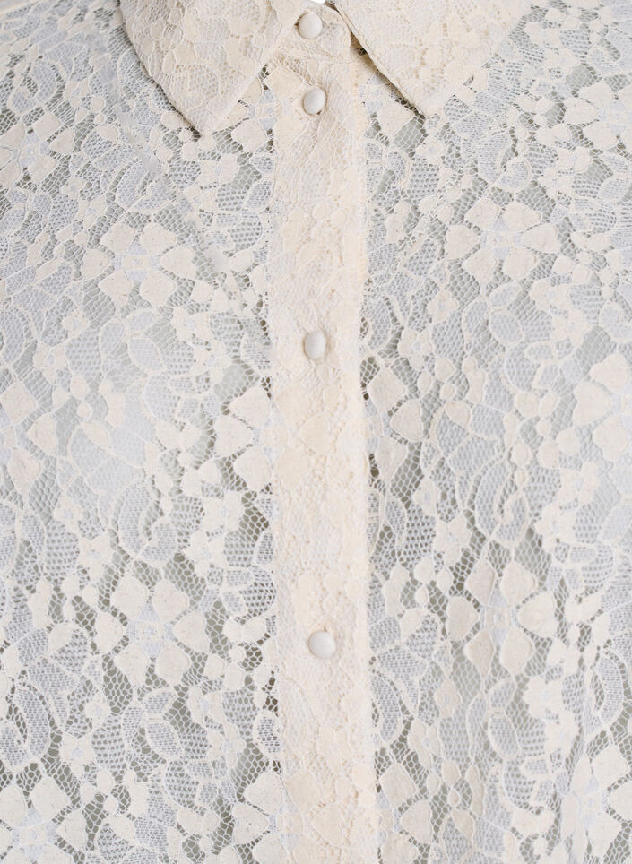 Lace shirt with 3/4 sleeves, Vanilla, Packshot image number 2