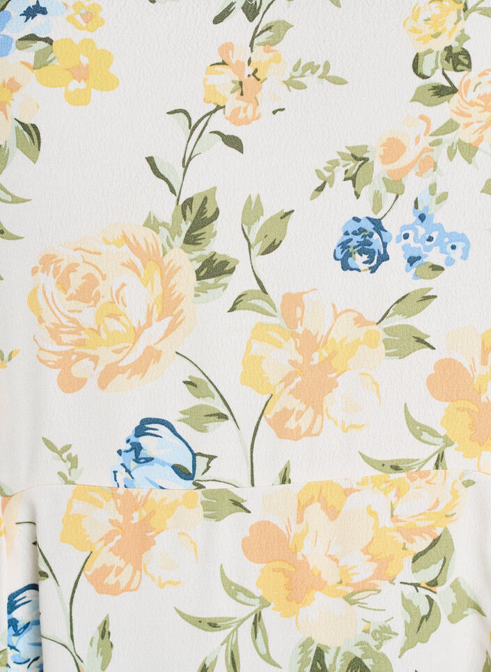 Viscose midi dress with a floral print, Blue, Packshot image number 2