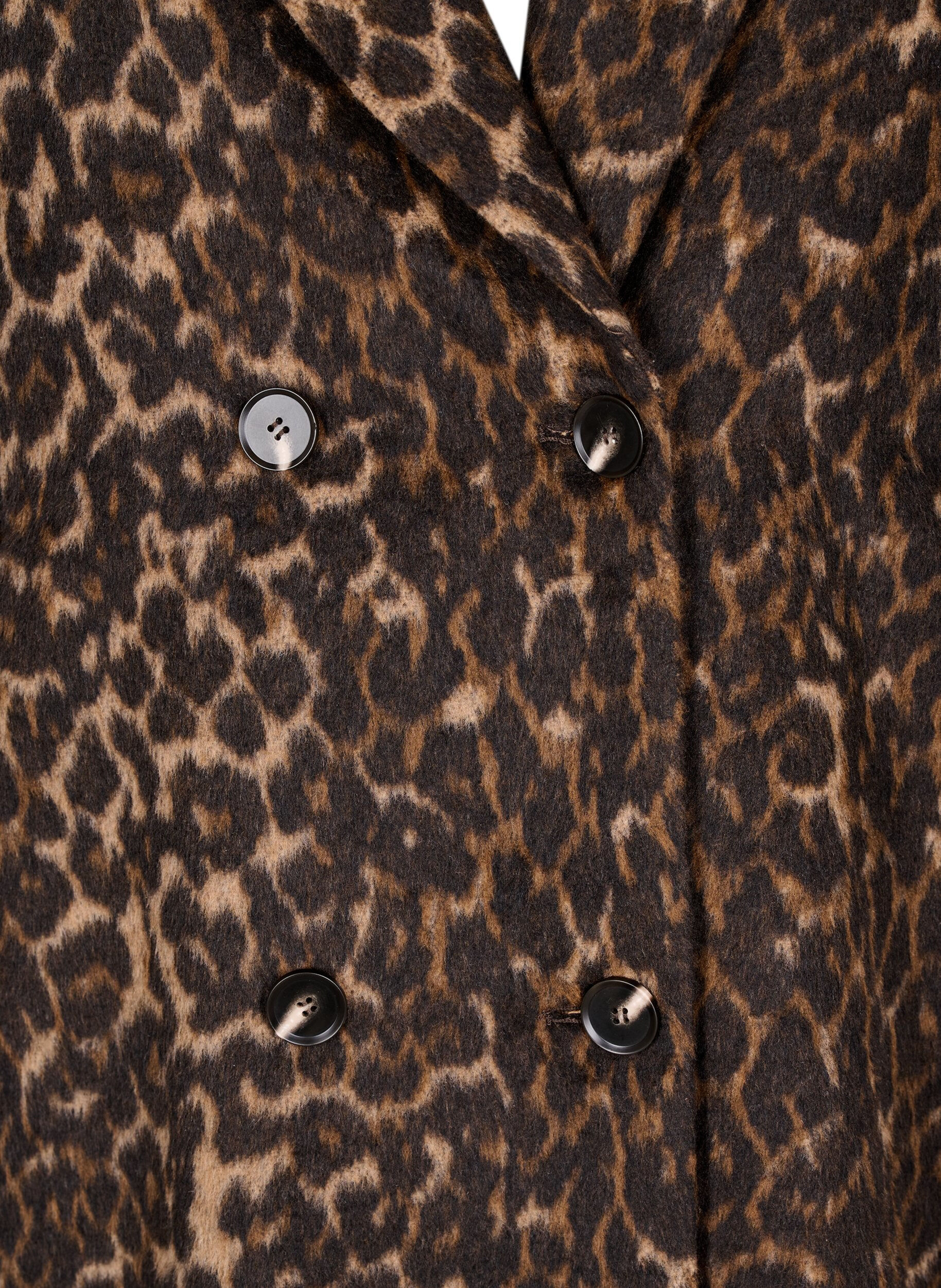 Zizzifashion Leopard print coat with double-breasted button closure, Brown, Packshot image number 2