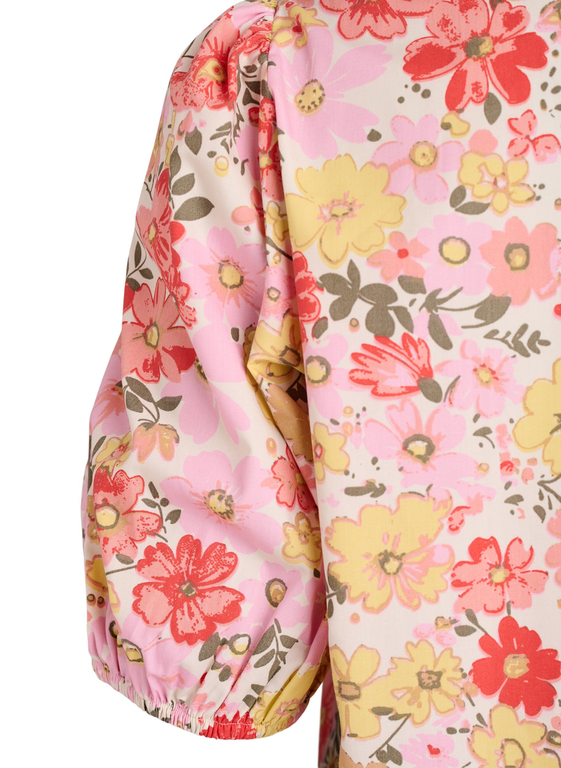 ZizzifashionFloral blouse with eyelet embroidery and V-neck, Rose, Packshot image number 3