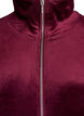 Velour cardigan with zipper and high collar, Dark Bordeaux, Packshot image number 2