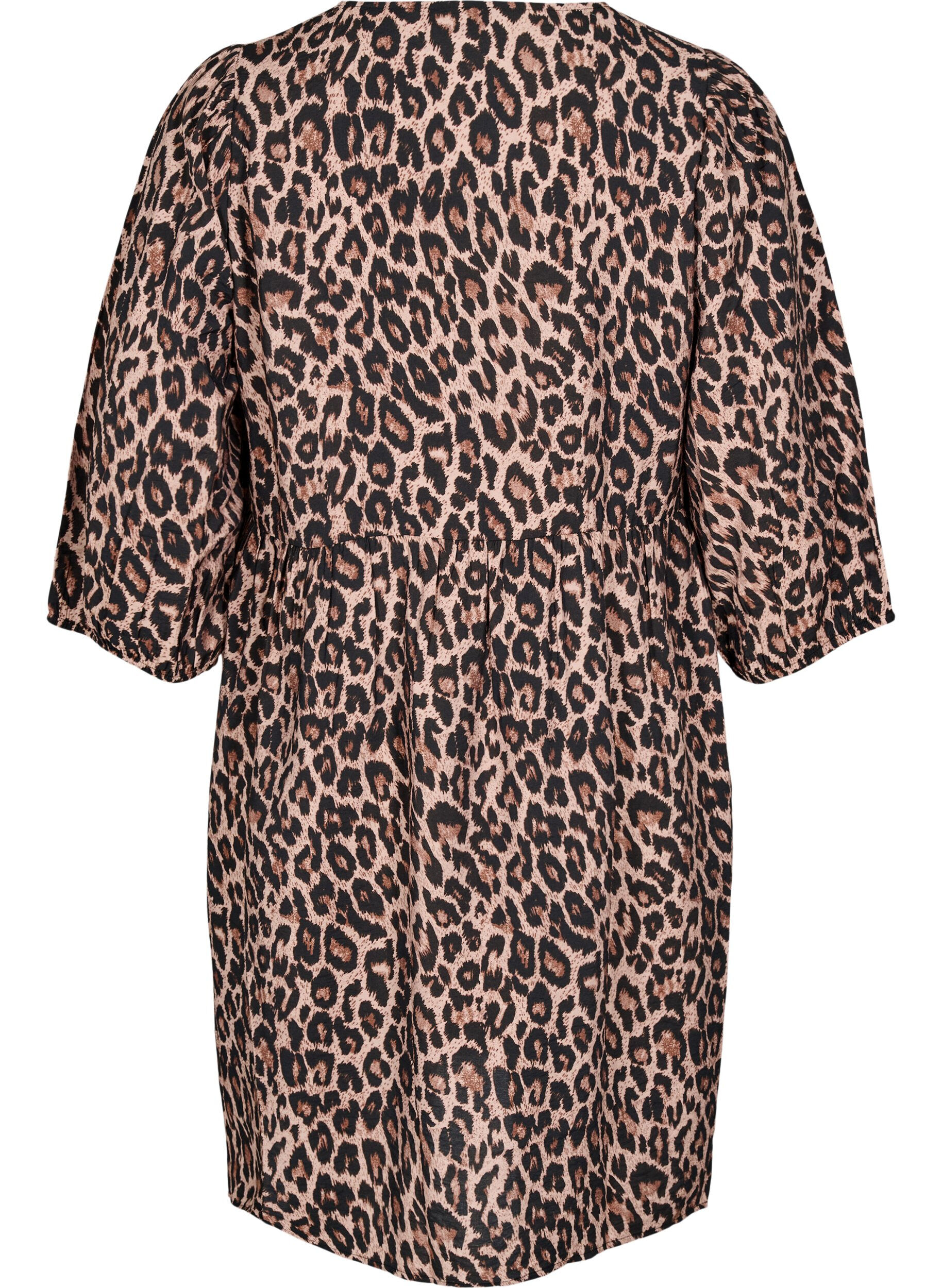 Zizzifashion Dress with bows and 3/4 sleeves, LEO AOP, Packshot image number 1