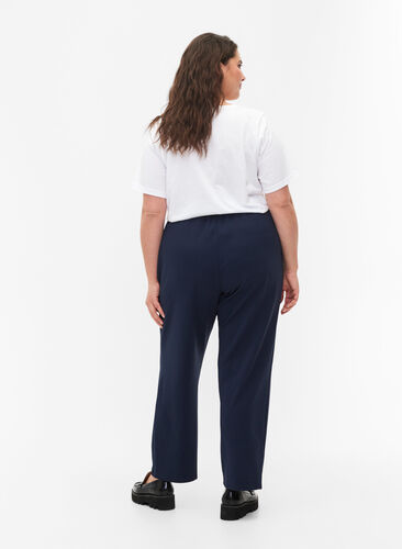 FLASH - Trousers with straight fit, Navy Blazer, Model image number 1