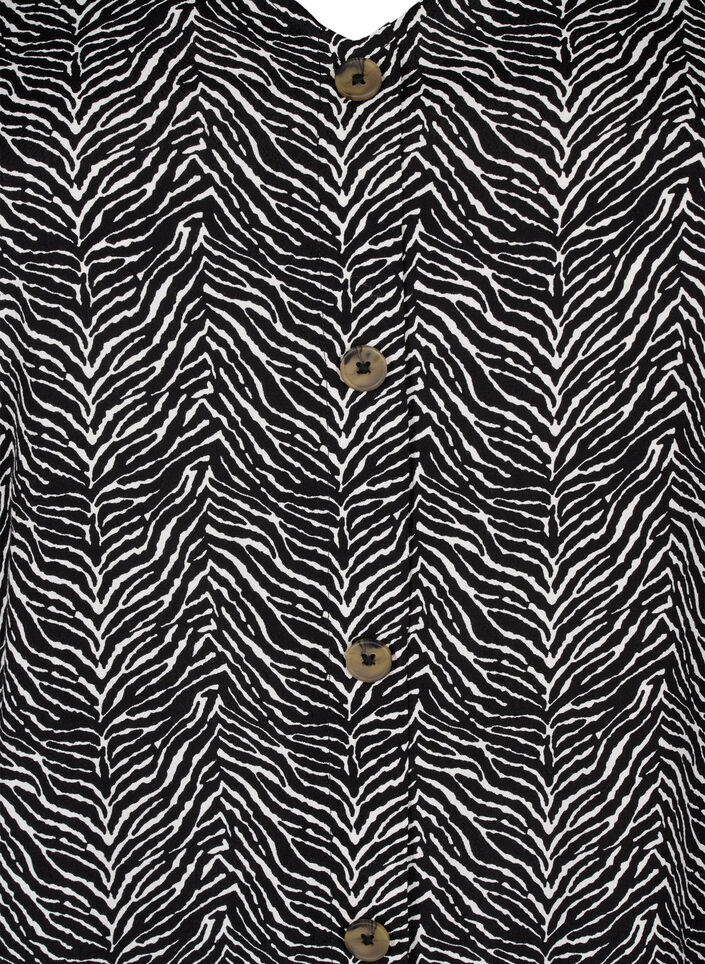 Viscose blouse with buttons, Black Graphic AOP, Packshot image number 2