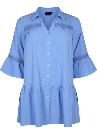 Organic cotton tunic with feminine details, Marina, Packshot image number 0