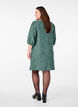 Short dress with texture and 3/4 sleeves, Green, Model image number 2