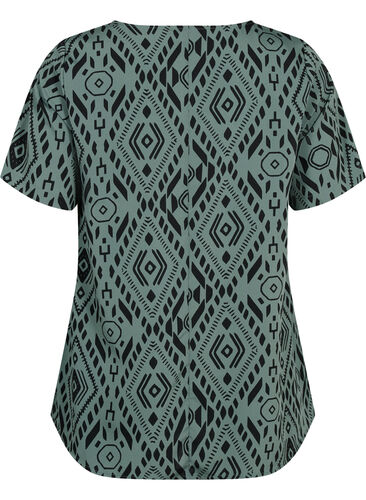 FLASH - Blouse with short sleeves and print, Balsam Graphic, Packshot image number 1