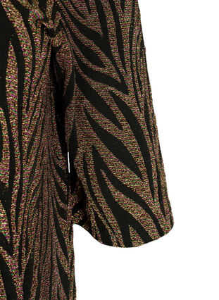 Patterned dress with glitter and short sleeves, Black Lurex AOP, Packshot image number 2