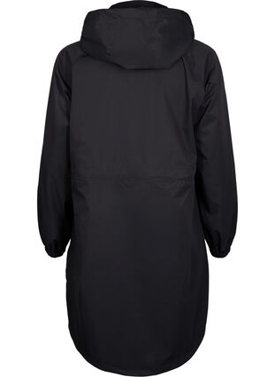 Functional coat with pockets and hood, Black, Packshot image number 1