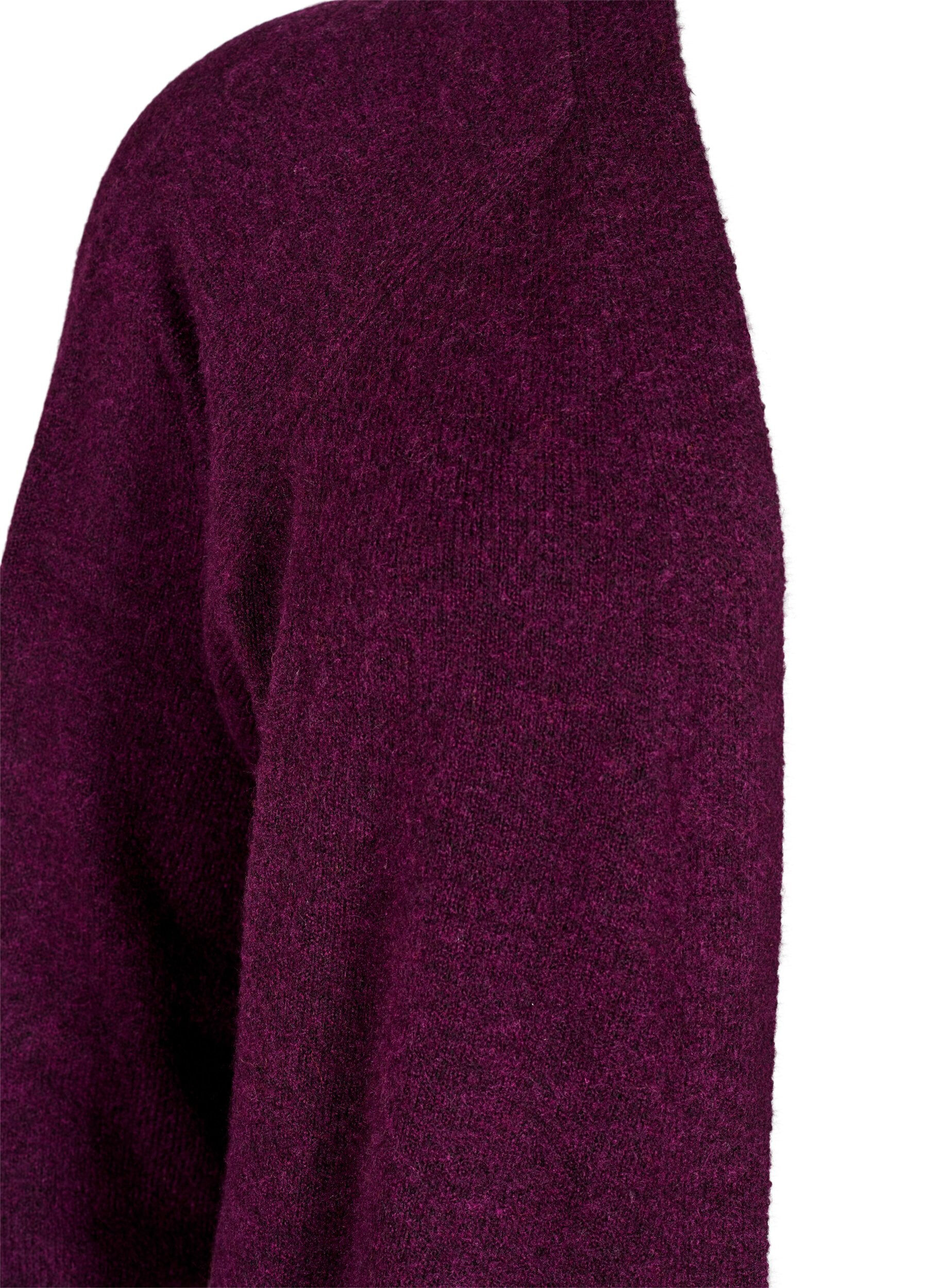Zizzifashion Long cardigan with pockets, Potent Purple Mel., Packshot image number 2