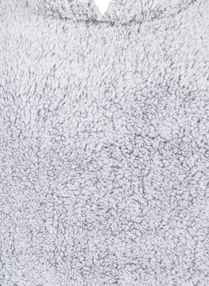 Oversized teddy dress with pocket, Grey Melange, Packshot image number 2