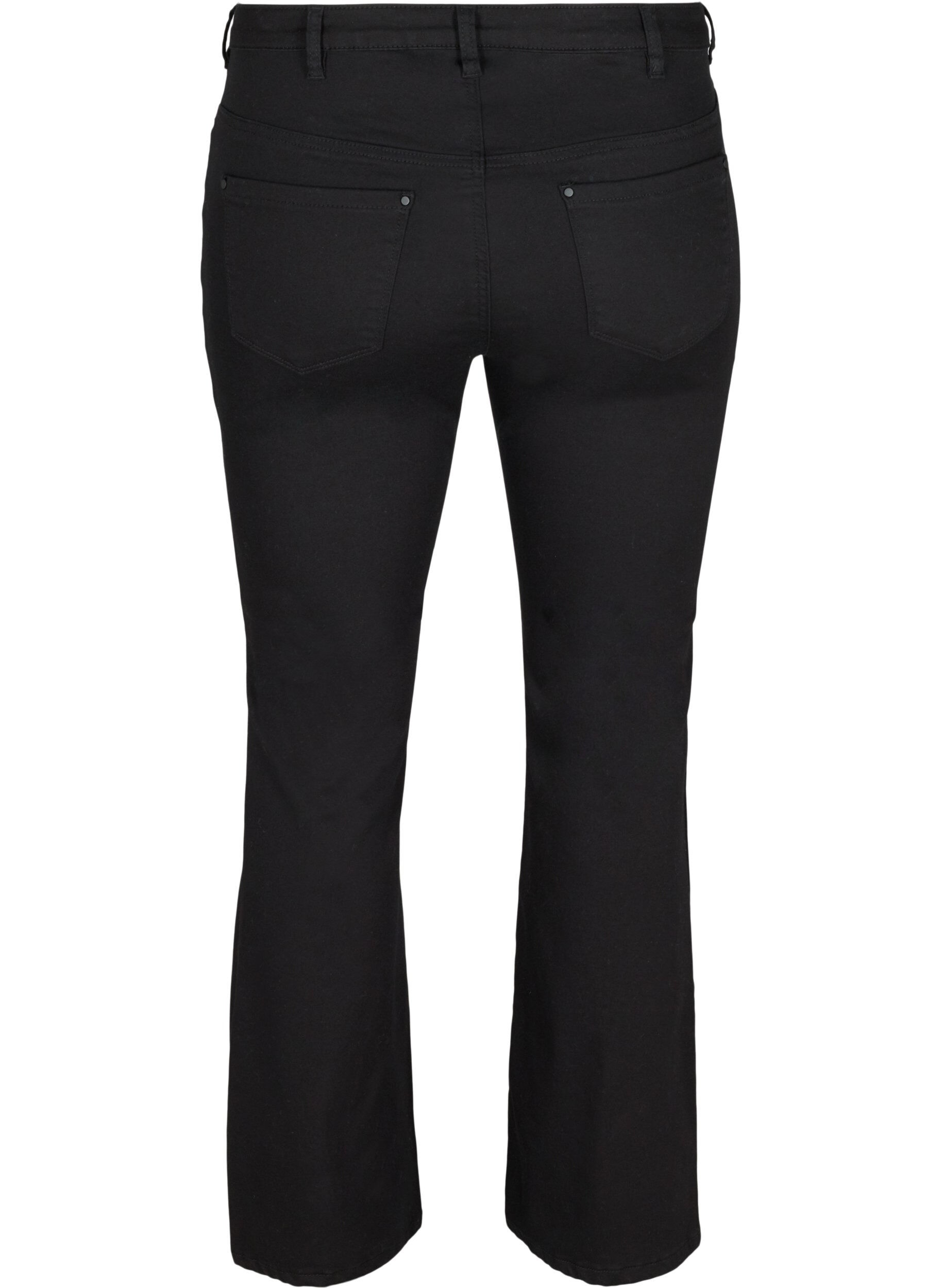 Zizzifashion Ellen bootcut jeans with a high waist, Black, Packshot image number 1