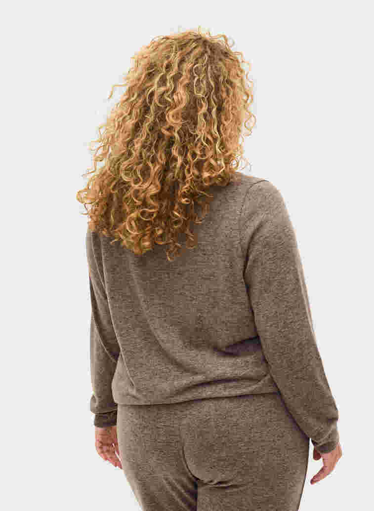 Melange blouse in viscose blend, Falcon Melange, Model image number 1