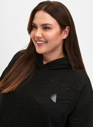 Sporty hooded sweatshirt, Black, Model image number 2