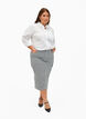 Striped pencil skirt with pockets, Black & White Stripe, Model image number 0