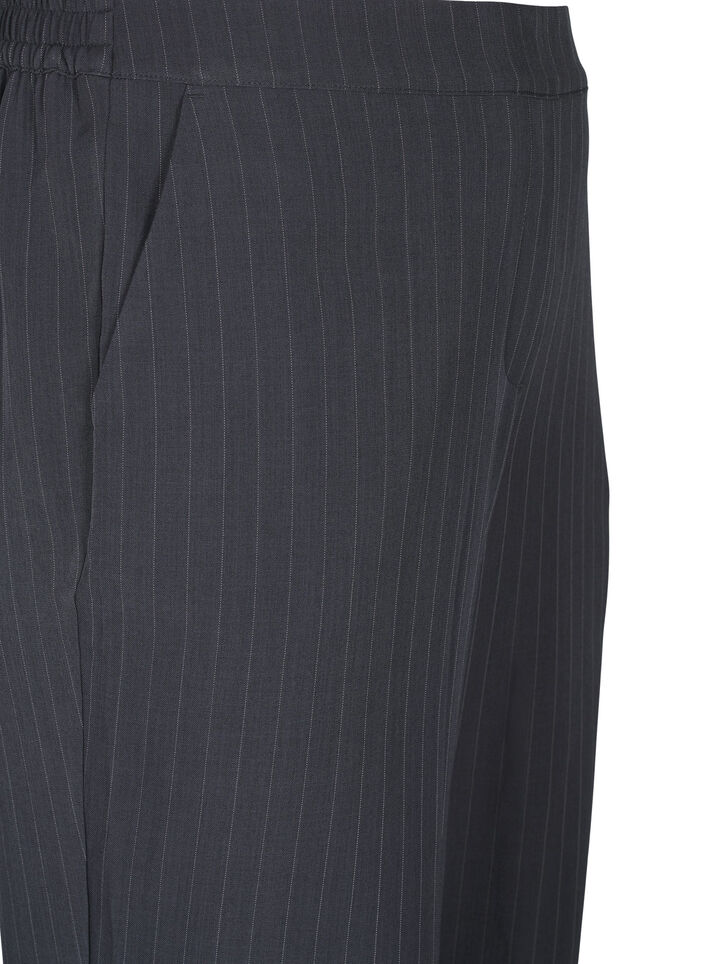 FLASH - Loose trousers with pockets, Dark Grey Mel Stripe, Packshot image number 2